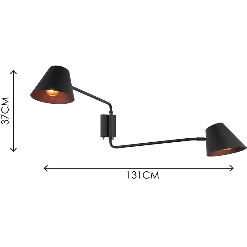 Элегантный настенный светильник Nordic Authenic Design Creative Twin Wall Lamps 2lys E27 Dim