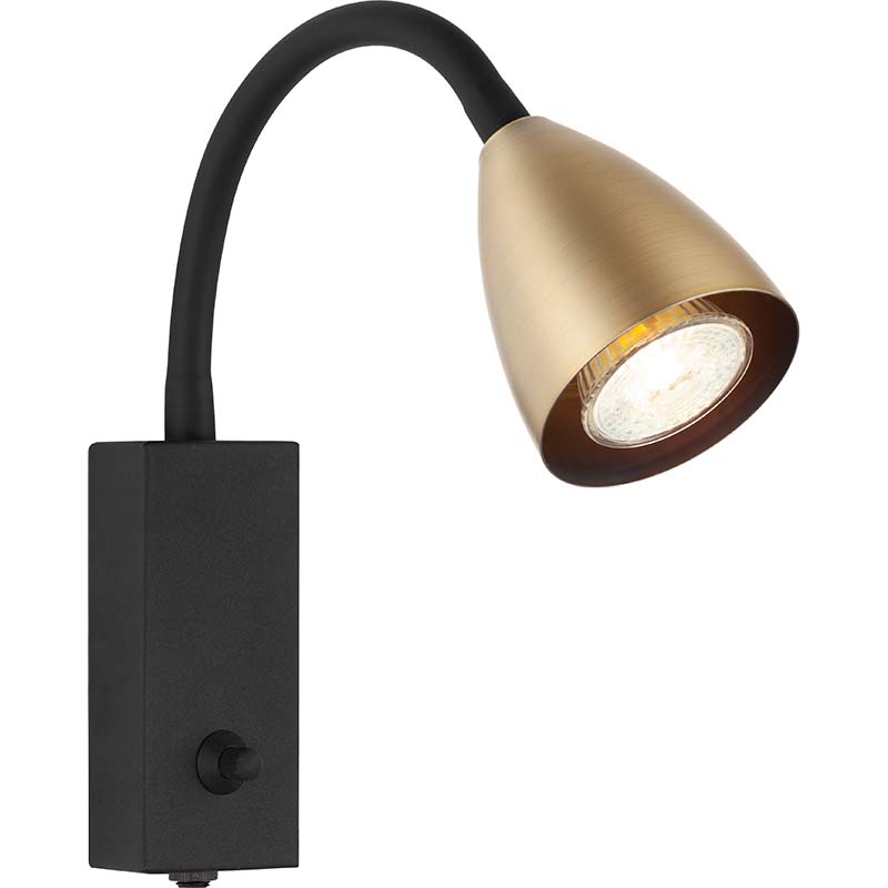 Nordic Modern Wall Spot Light Домашний декоративный светильник с гибким рычагом Matt Brass GU10 Dim