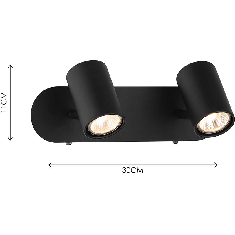 Nordic Modern Style Light Twin Wall Spot Light Домашний декоративный светильник Sandy Black GU10 Dim