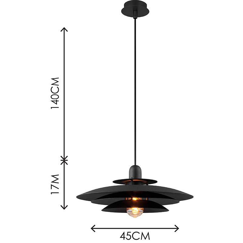 Nordic Round Light Привлекательная люстра Louvre Pendent Light Регулируемая по высоте матовая черная E27