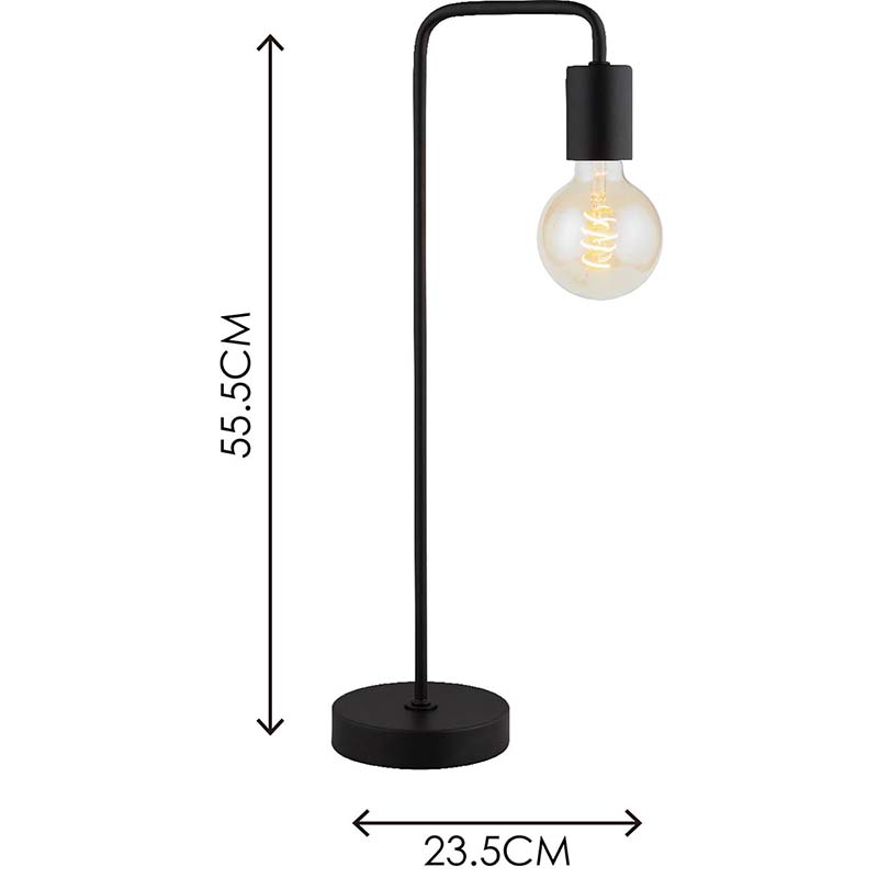 Простая современная настольная лампа Authenic Design Vintage Industrial Table Lamp Matt Black E27